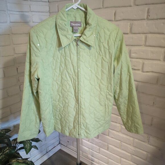 TanJay Ladies Mint Green Lightweight Fully Lined Quilted Jacket - Picture 1 of 12
